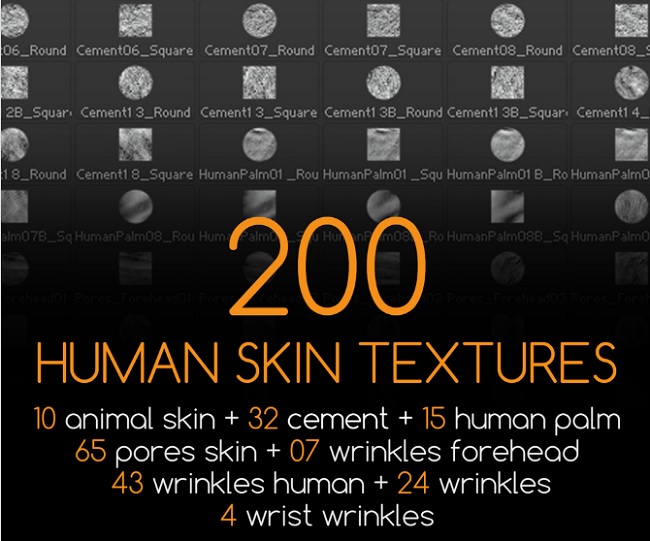 Gumroad – 200 Human Skin Textures