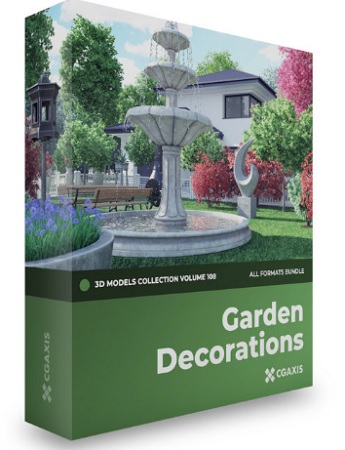 CGAxis – Volume 108 – Garden Decorations 3D Models Collection