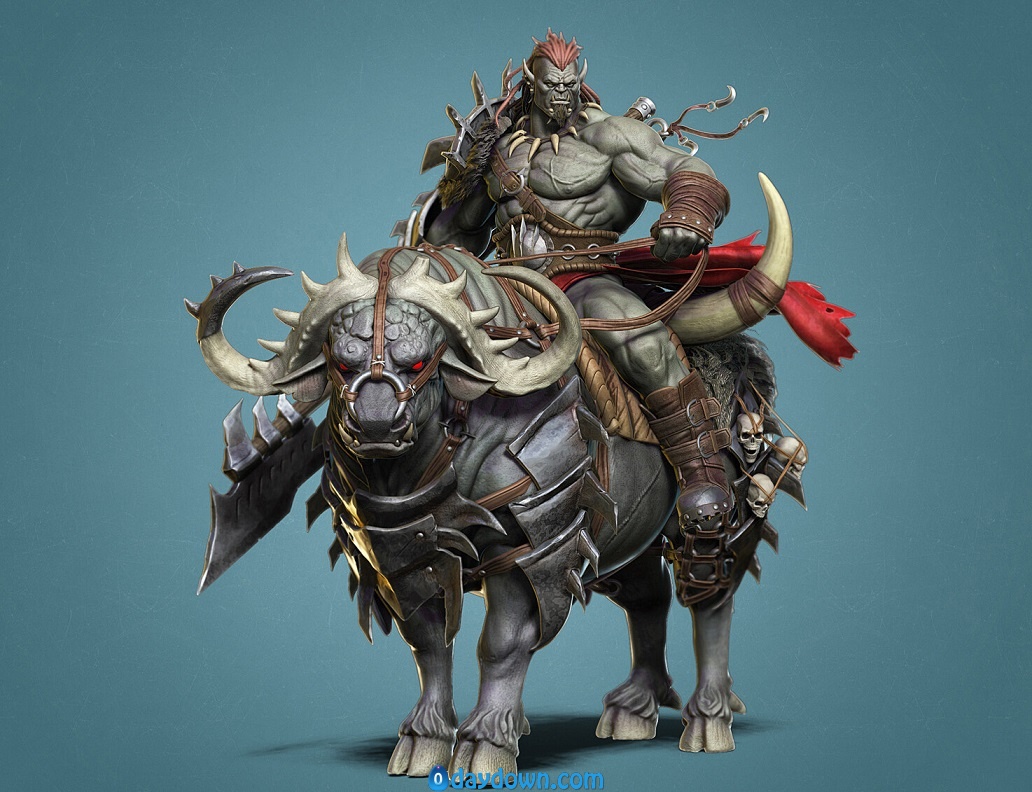 Orc Rider and Bull Creature Creation in Zbrush