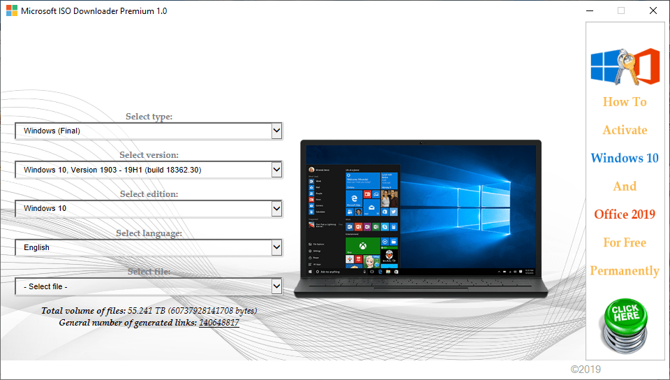 Microsoft ISO Downloader Premium 2019 v1.4