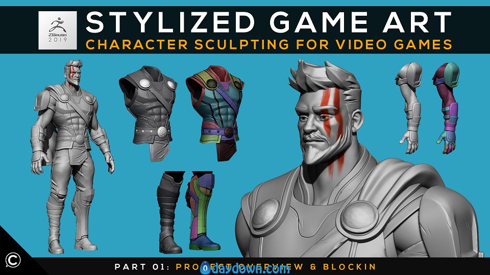 Skillshare – Stylized Game Art: Character Sculpting for Video Games | Part 02: Upper Body Blockin