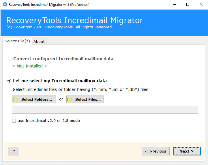 RecoveryTools Incredimail Migrator 4.3