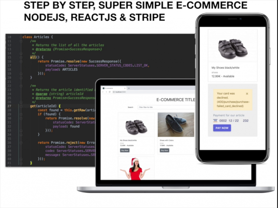 Step by step, super simple E-Commerce with Node.js, Stripe payments and React interface