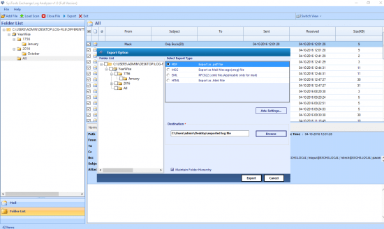 SysTools Exchange Log Analyzer 1.0