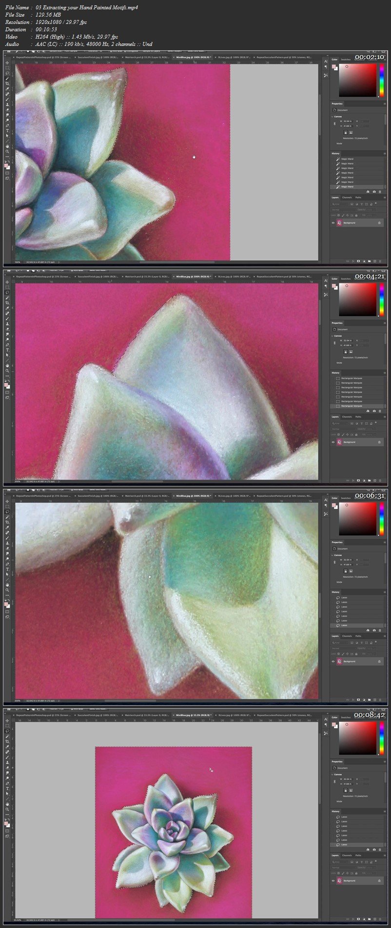 Create a Repeat Pattern in Photoshop from Hand Painted Motifs