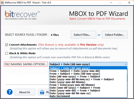 BitRecover MBOX to PDF Wizard 8.5