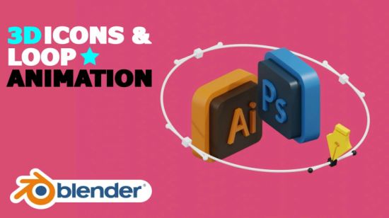 Make A Loop Animation With A 3D Icons Using Blender