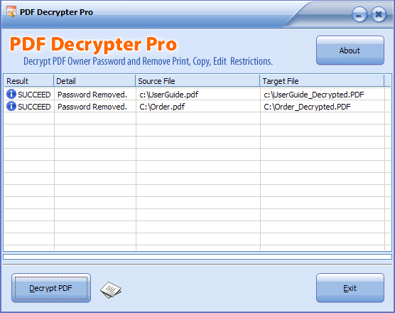 PDF Decrypter Pro 3.20