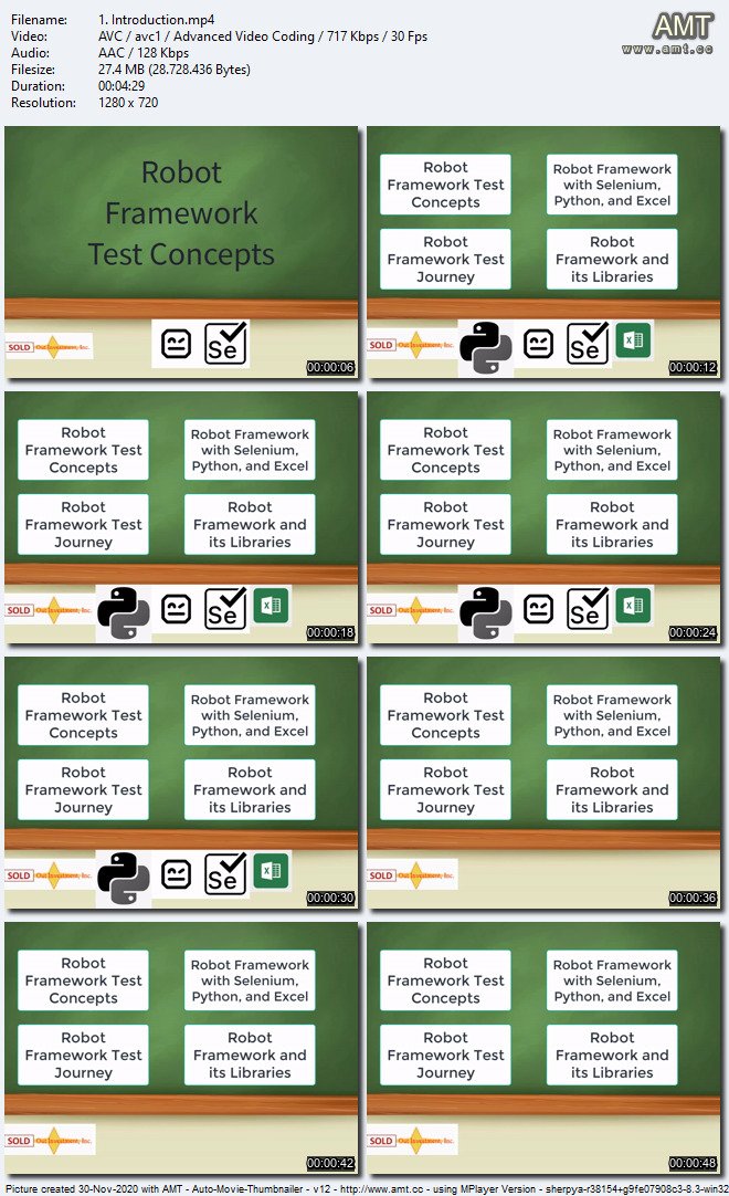 Robot Framework Test Concepts (Python, Excel, and Selenium)