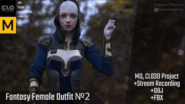 ArtStation – Marvelous Designer,Clo3d project+ STREAM RECORDING 5x SPEED. Female fantasy outfit №2
