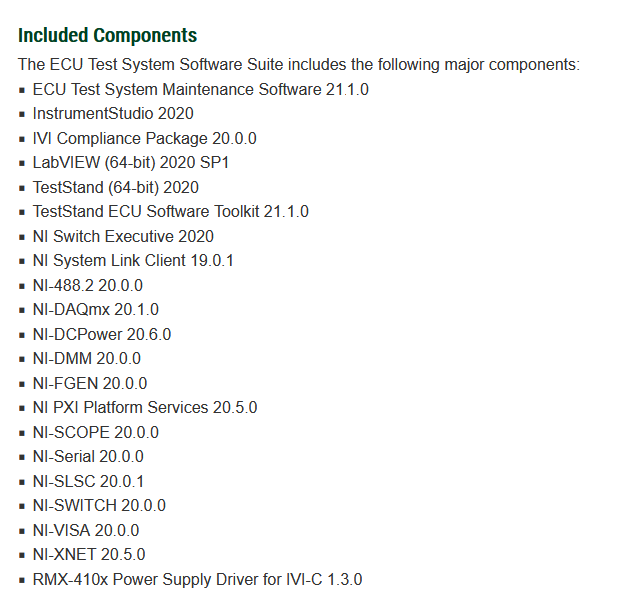 ECU Test System Software Suite 21.1.1