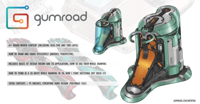 Gumroad – Hardsurface Designing In 2D Photoshop
