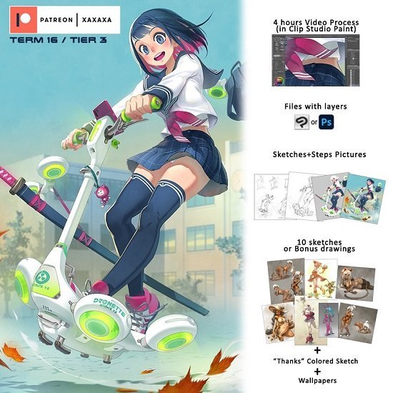 Gumroad – Xavier Houssin – Patreon TERM 16 – Student Girl
