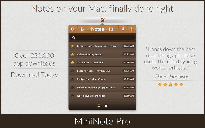 MiniNote Pro 4.8 MacOSX