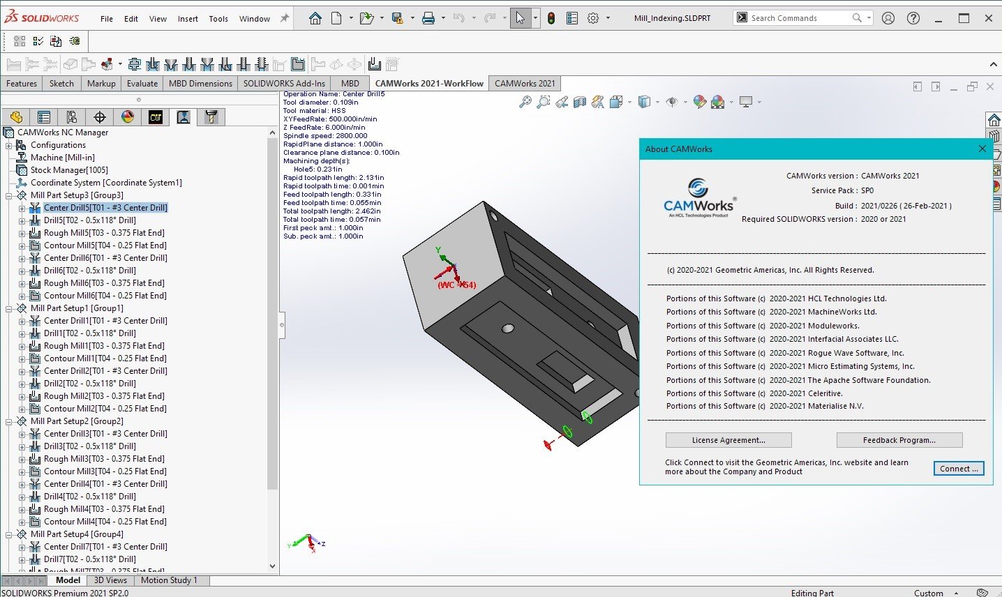 CAMWorks 2021 SP0 Build 2021-02-26