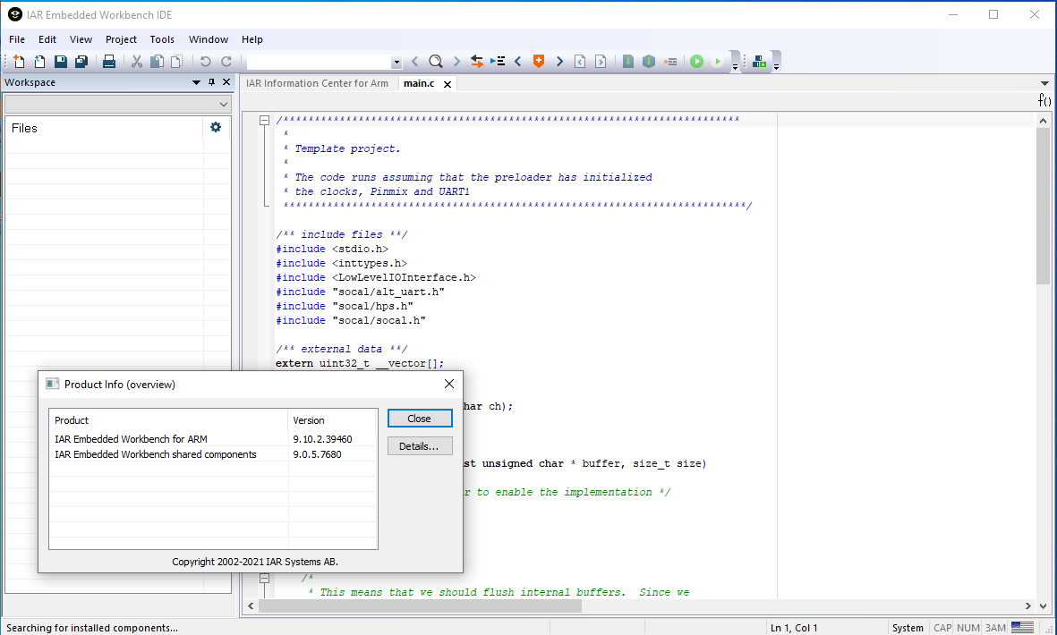 IAR Embedded Workbench for ARM version 9.10.2