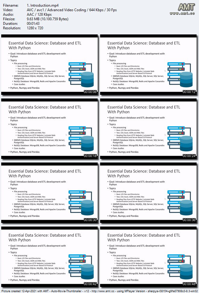 Essential Data Science: Database and ETL With Python
