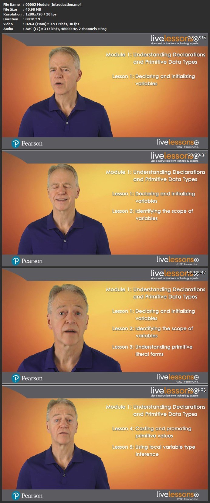 Home > Store Core Java Data Types LiveLessons: The Java SE 11 Developer (1Z0-819) Certification Series