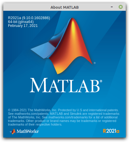 MathWorks MATLAB R2021a v9.10.0.1602886 Linux (x64)