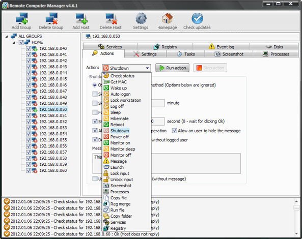 Remote Computer Manager - remote shutdown and wake on lan.