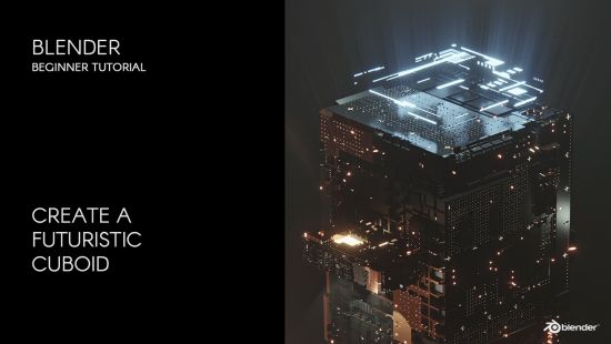 Animate a 3D futuristic cuboid in Blender