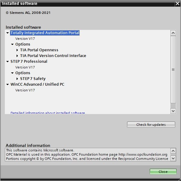 Siemens Simatic TIA Portal v17.0