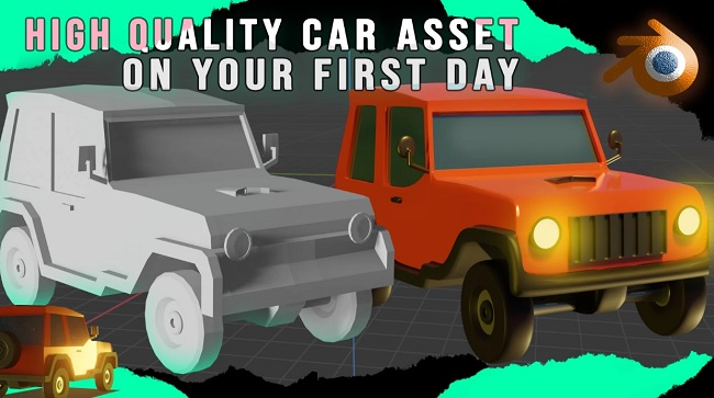Skillshare – Create a Realistic 3D Car Model on your First Day in Blender – [Modeling from low-poly to high-poly]