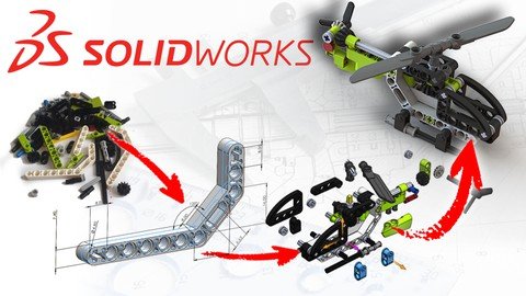 Build a Lego Helicopter in SolidWorks 3D CAD