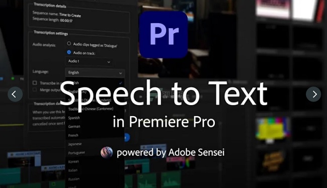 Adobe Speech to Text for Premiere Pro 2022