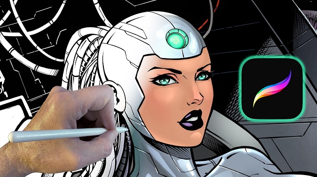 Skillshare – How to Color Comics in Procreate – Cyber Girl Project