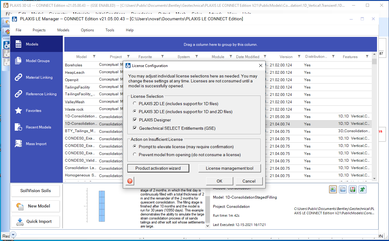 PLAXIS LE CONNECT Edition V21 Update 5