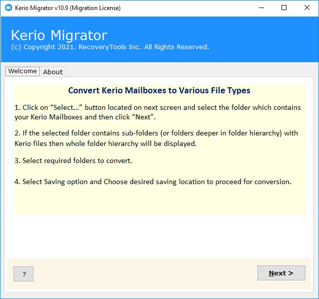 RecoveryTools Kerio Migrator 11.0