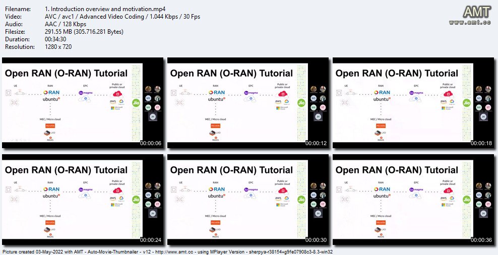 Open RAN Masterclass: Concepts, Architectures, & OpenSource