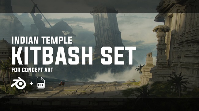 Artstation – Indian Temple – Kitbash Set