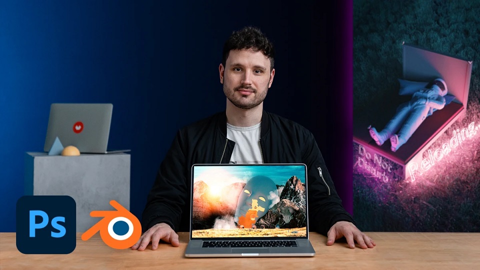 Domestika – Futuristic 3D Environments with Photoshop and Blender