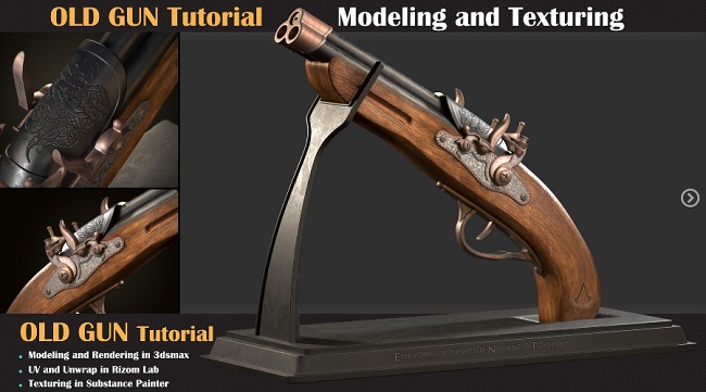 OLD GUN Tutorial ( Modeling, Texturing, Lighting )