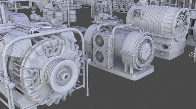 Artstation – Industrial Kitbash – 150 Models with UVs