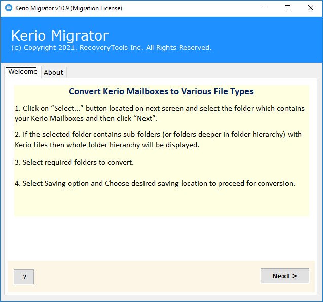 RecoveryTools Kerio Migrator 11.0