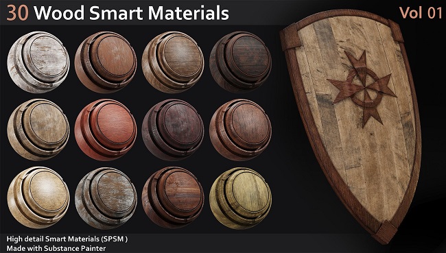 ArtStation – Wood Smart Materials Collection Vol. 1-3