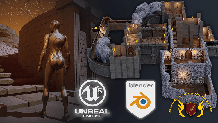 Blender 3 to Unreal Engine 5 Dungeon Modular Kitbash