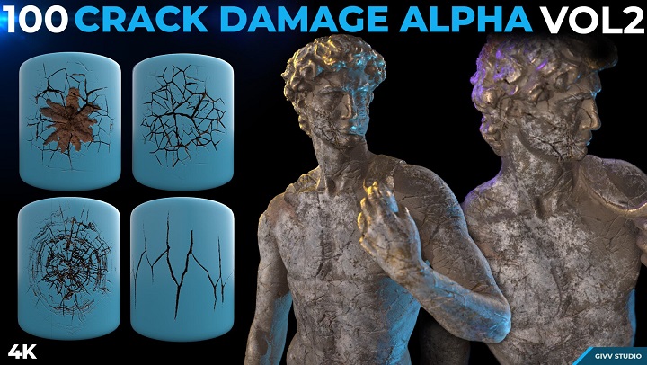 ArtStation – 100 Crack Damage Alpha Vol 2