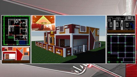 AutoCAD 2D 3D Smart House Exterior + Interior Design Course