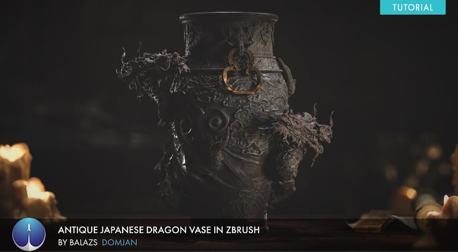 Exp-points – Antique Japanese Dragon Vase in Zbrush