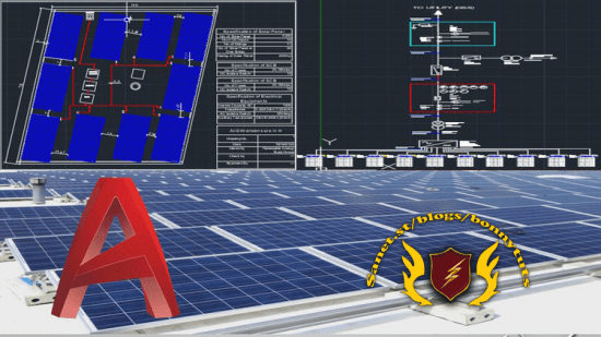 Design of Solar Plant Circuit Diagram & Site Plan in AutoCAD