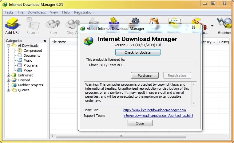 Internet Download Manager 6.21 Build 1