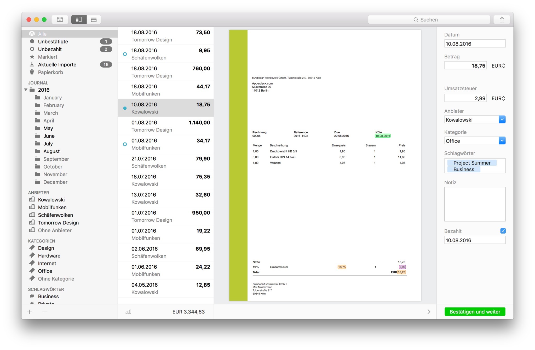 Receipts 1.4.5 Multilingual MacOSX