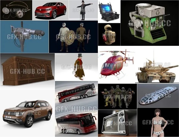 PBR Game 3D-Models Bundle 1 May 2023