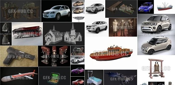 PBR Game 3D-Models Bundle 1 June 2023