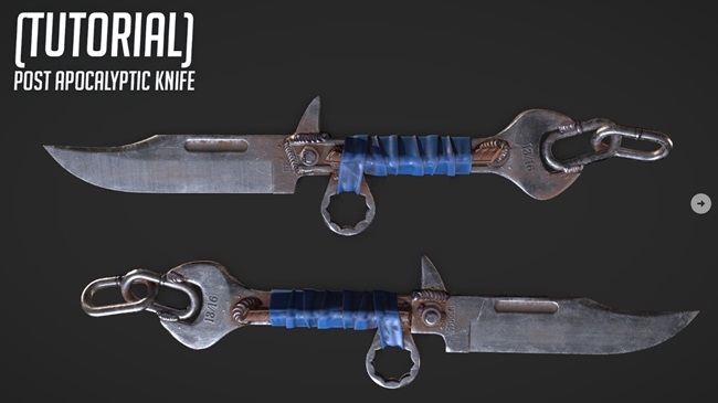 Artstation – Post Apocalyptic Knife Game Asset Tutorial – Florian Neumann