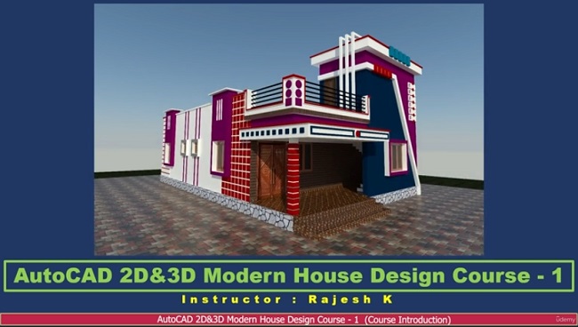 AutoCAD 2D & 3D Modern House Design Course – 1